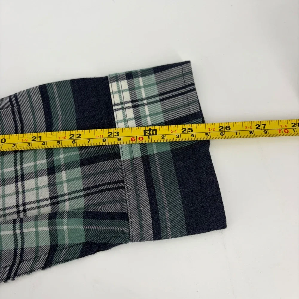 Banana Republic NEW Mens Lightweight Flannel Shirt Navy Blue Green Plaid Large L